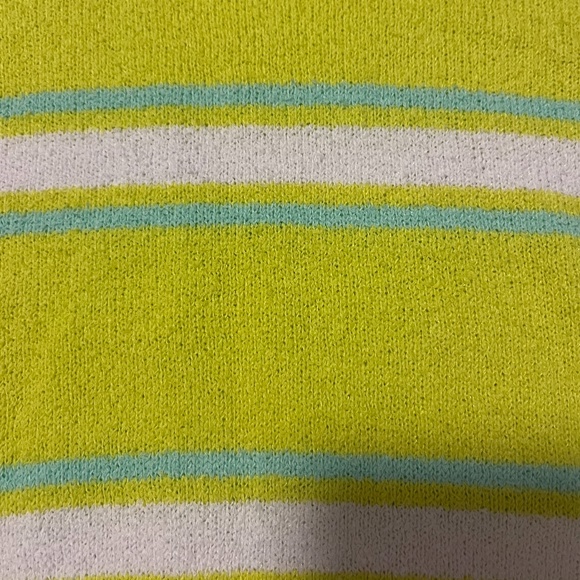Lime green, blue and white stripe soft terry sweater tank NWT - Picture 4 of 9